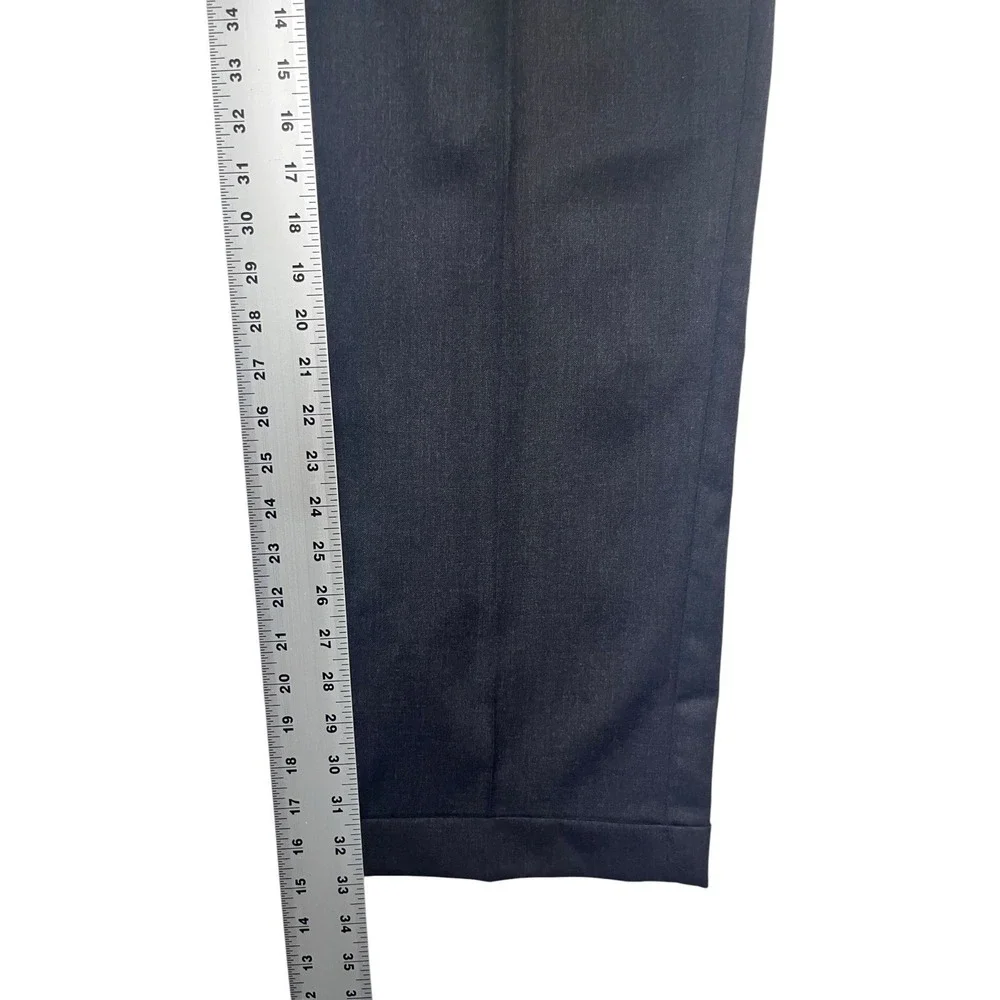 Pazoni 35x33 Charcoal Dress Suit Pants Trousers Pleated High Waisted Wool Italy
